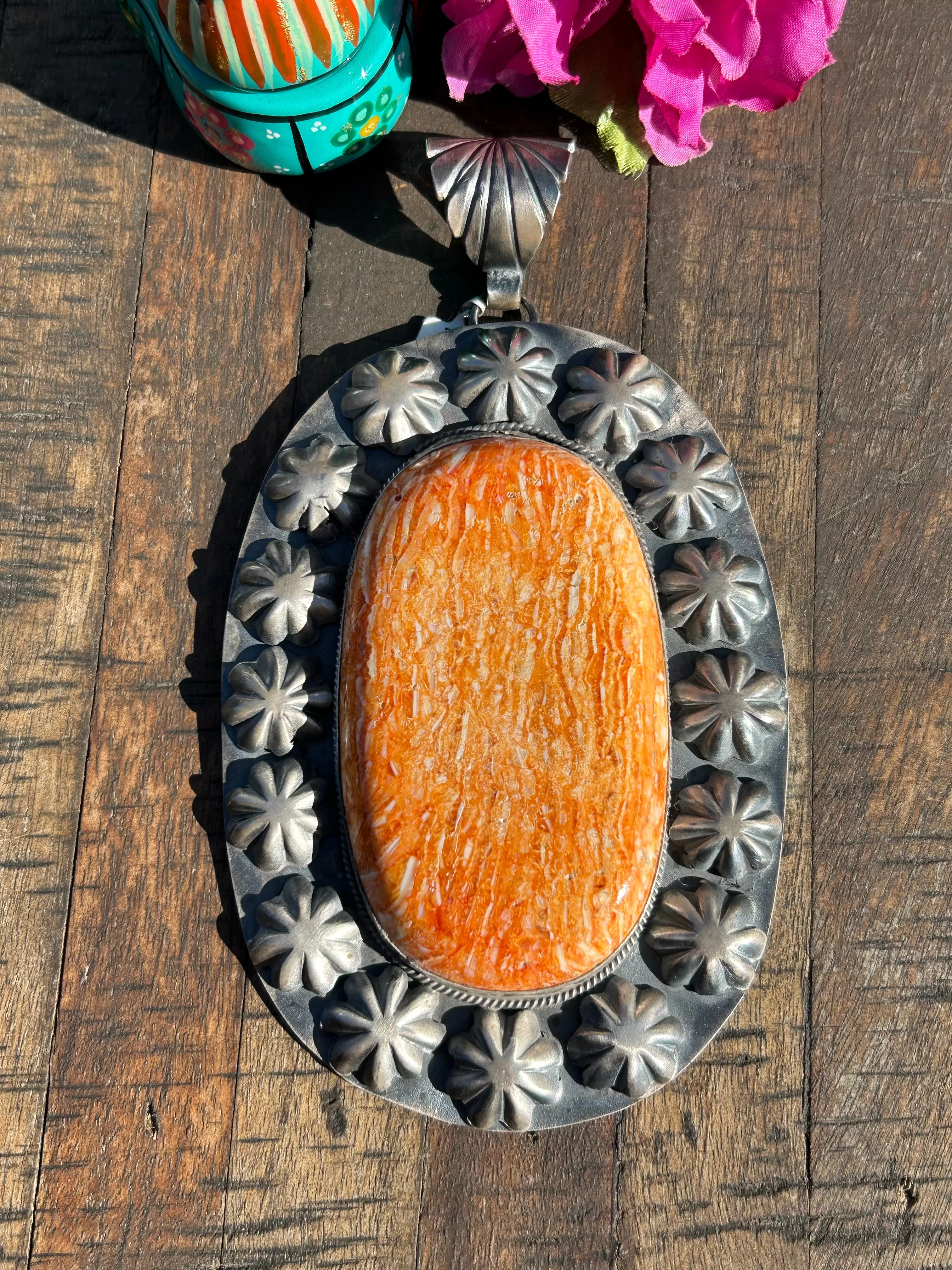 Orange Spiny Pendant