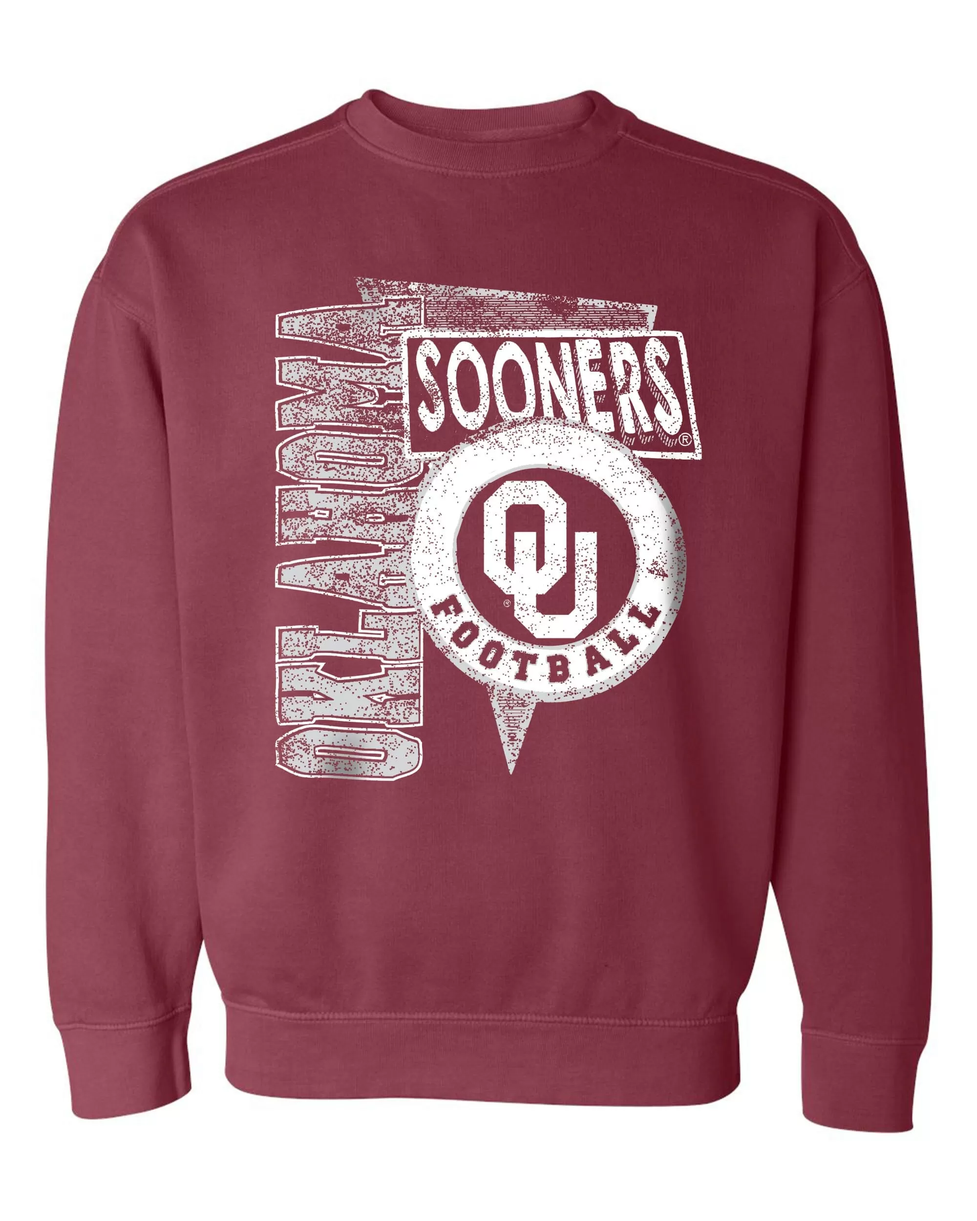 OU Sooners Football Spree Crimson Thrifted Sweatshirt