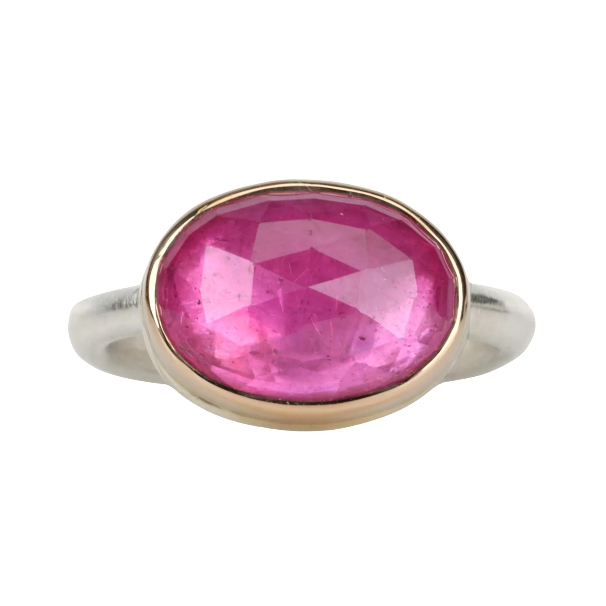 Oval Rose Cut African Ruby Ring