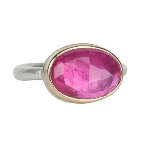 Oval Rose Cut African Ruby Ring