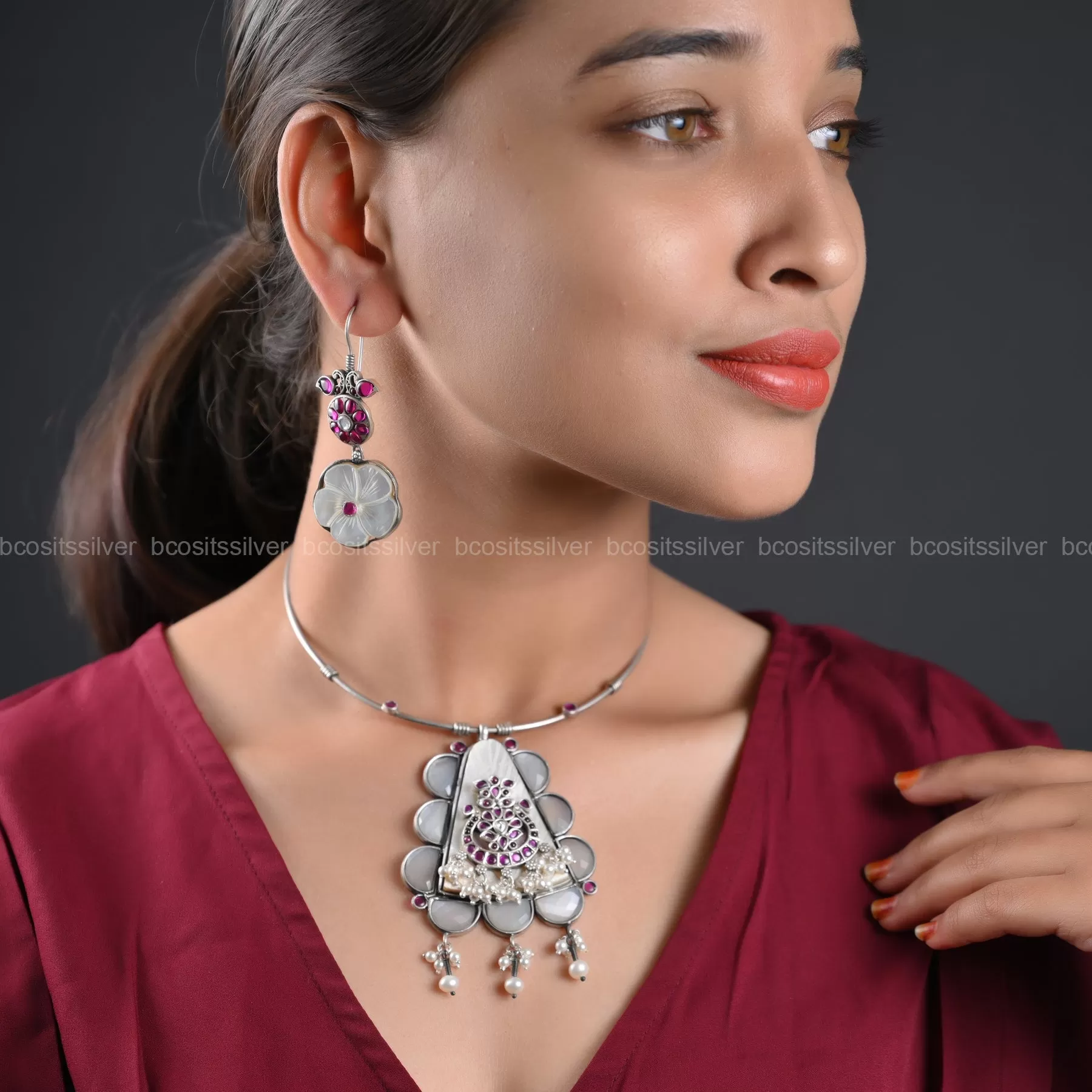 Oxidized Neckpiece - 1197