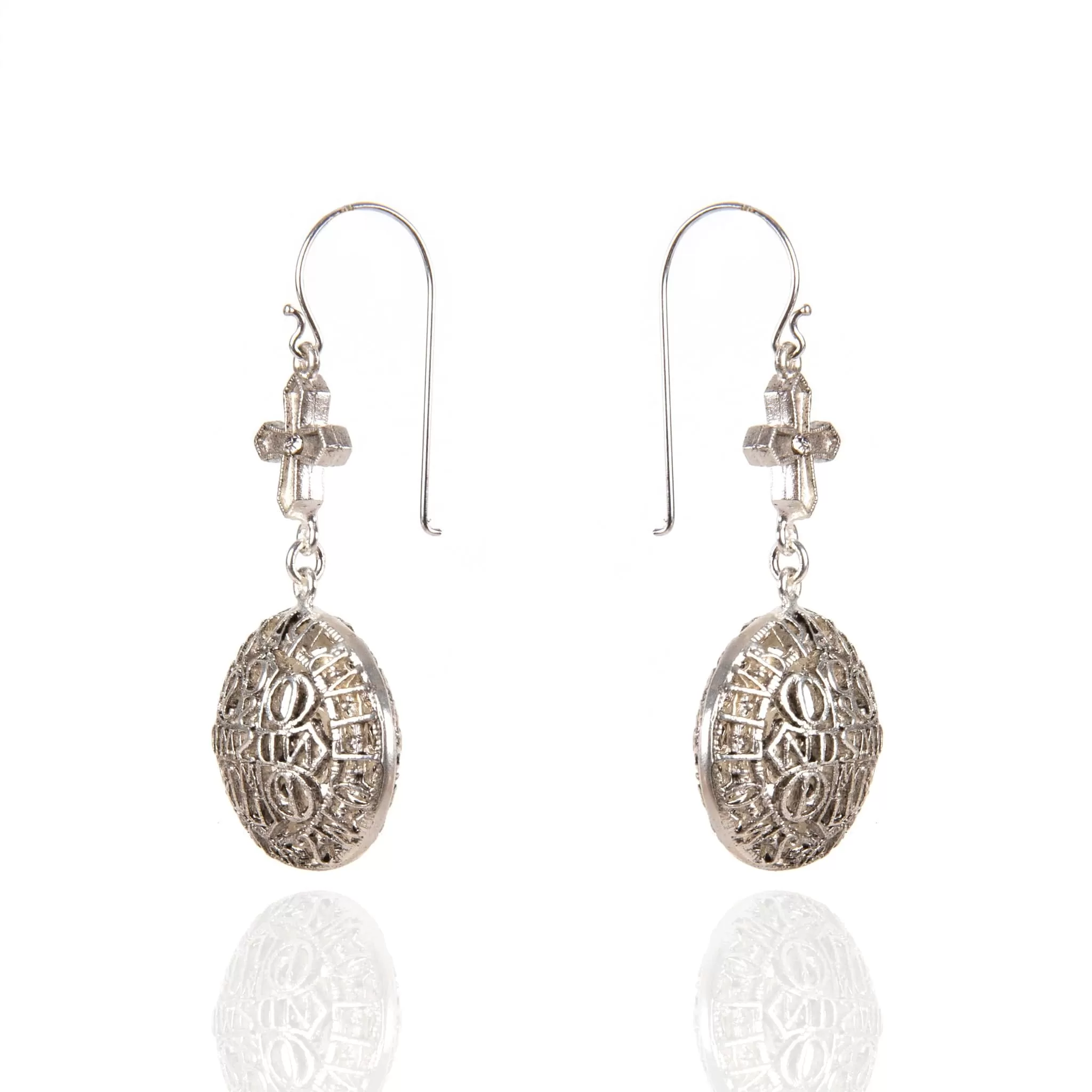 Peace Cross Globe Earrings