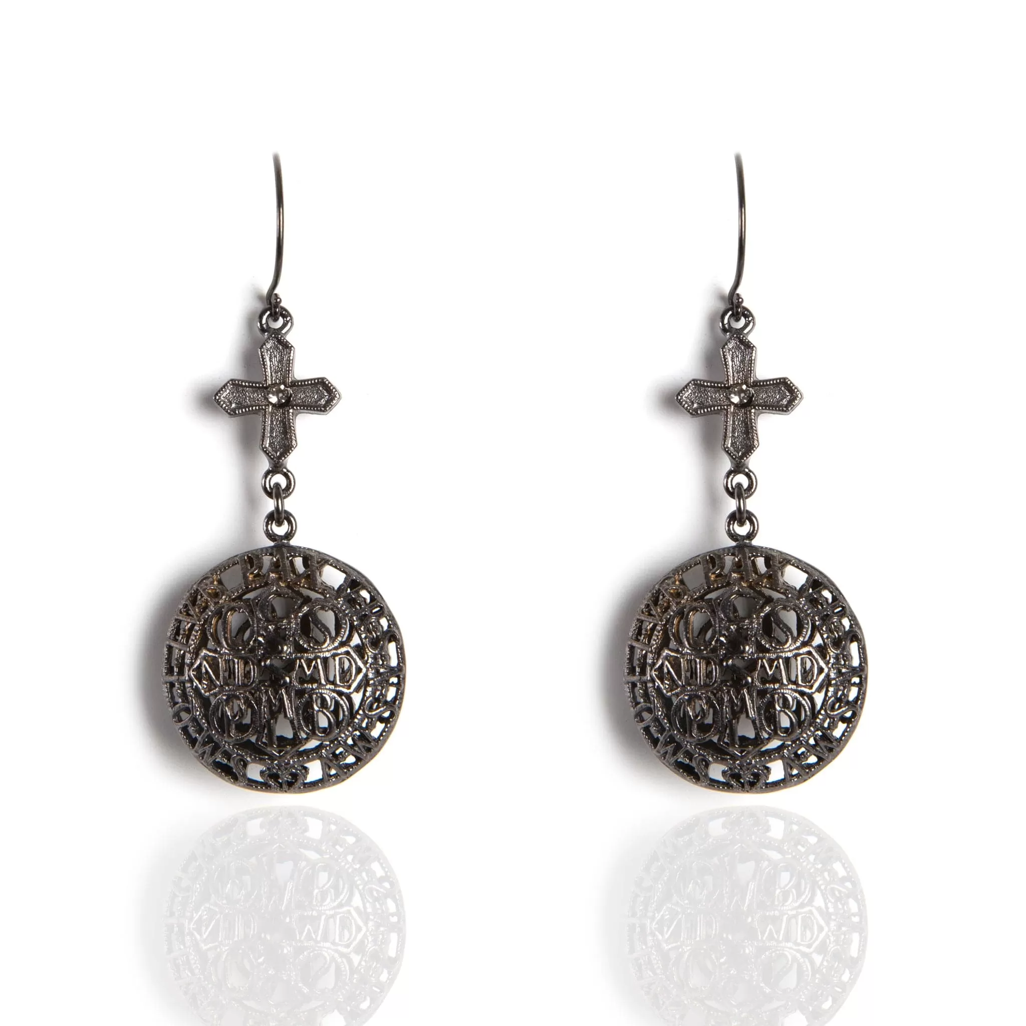 Peace Cross Globe Earrings