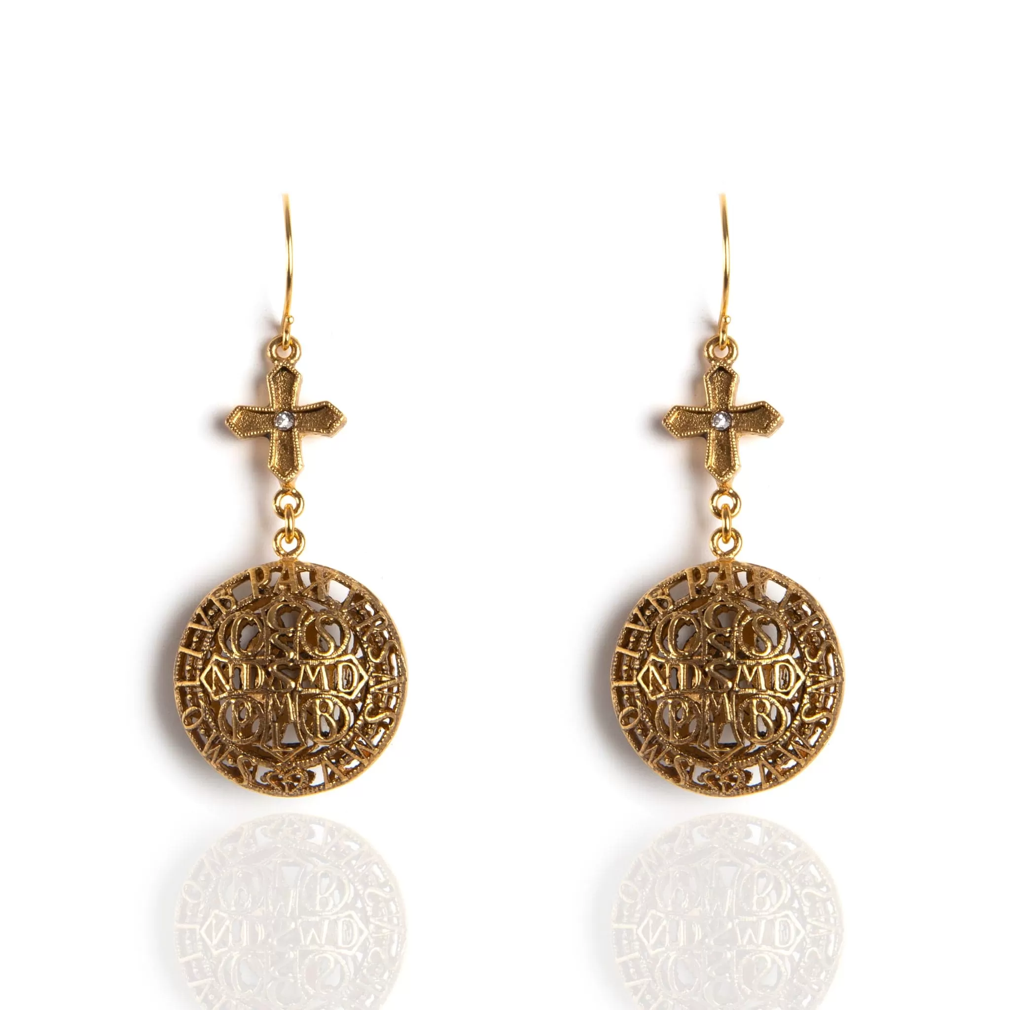 Peace Cross Globe Earrings