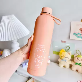 Peach Pink - Cute Insulated Steel Water Bottle