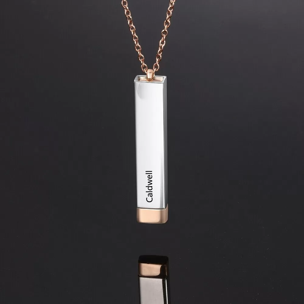 Personalized 2 Names Vertical Bar Necklace