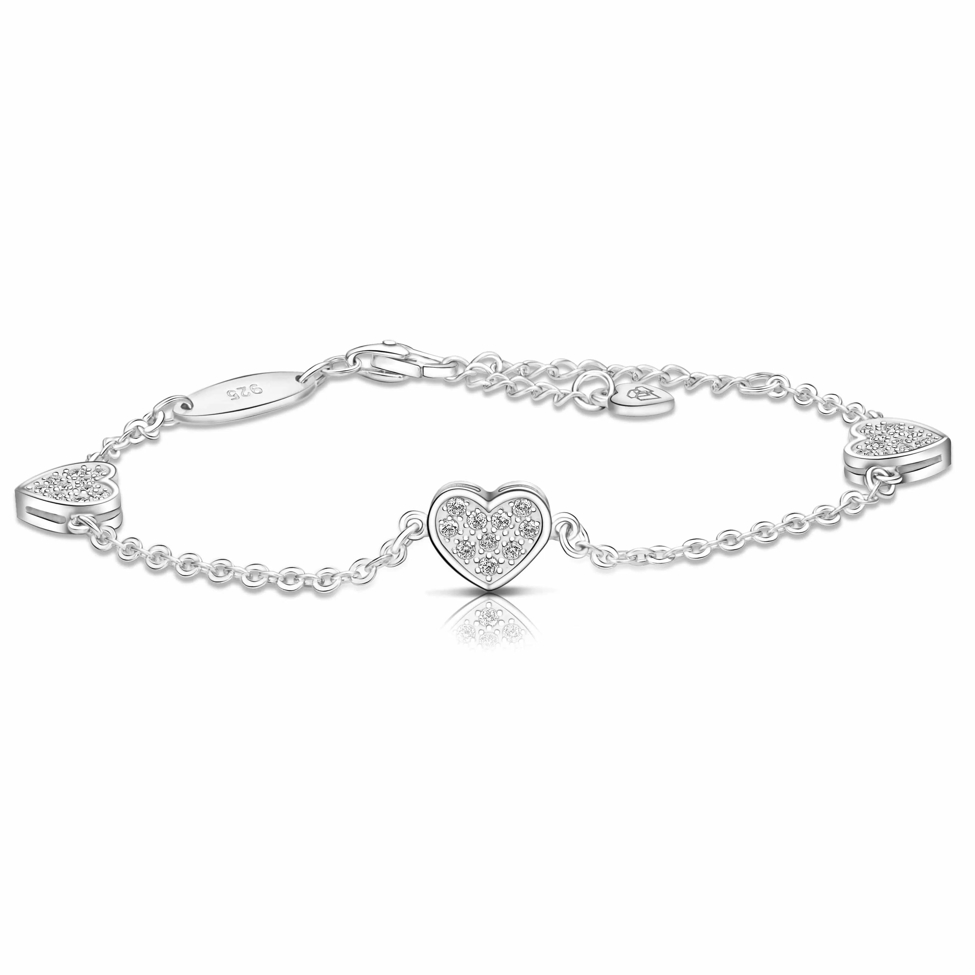 Petite Sterling Silver Heart Bracelets