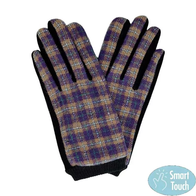 Plaid Smart Touch Gloves