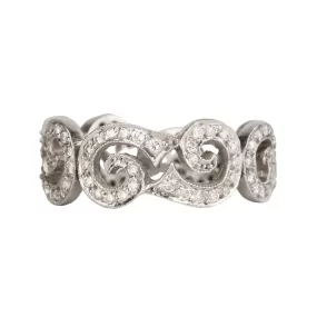 Platinum & Pave Diamond Swirl Thorn Ring