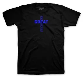 Retro 9 Racer Blue Shirt - Greatness Cross - Black