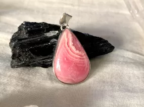 Rhodochrosite Akoni Pendant - Reg. Teardrop B