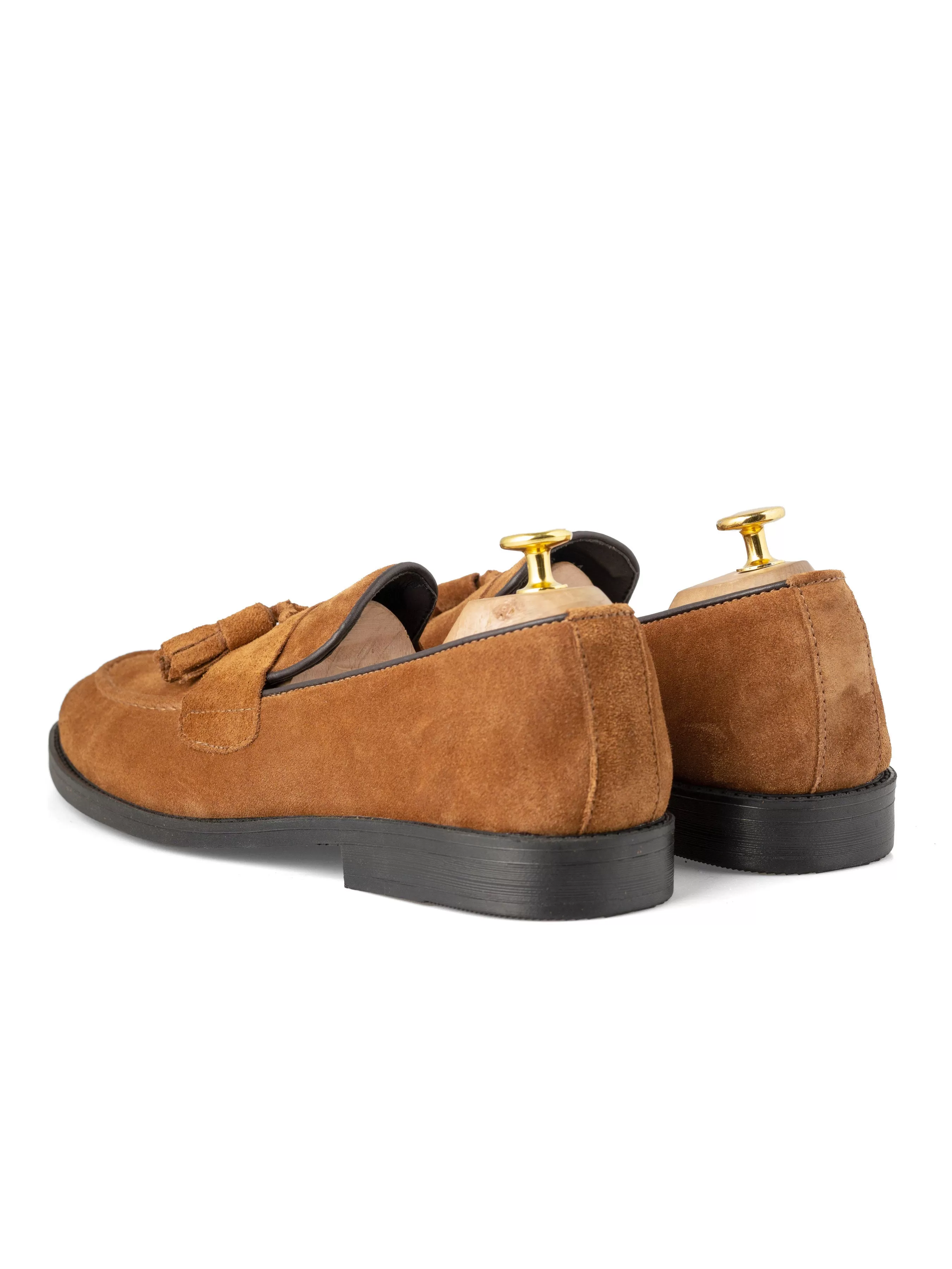 Rocky Tassel Loafer - Camel Suede Leather (Flexi-Sole)