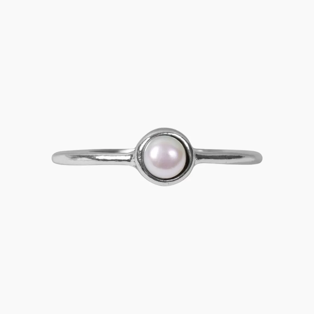 Roma Freshwater Pearl Stackable Sterling Silver Ring