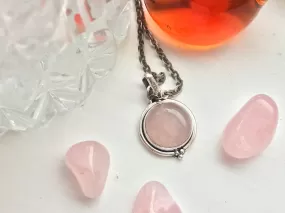 Rose Quartz Ari Dot Pendant - Round