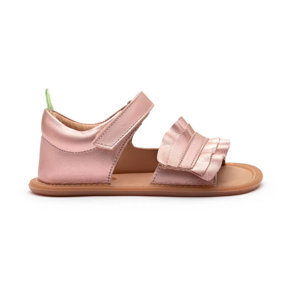 Ruffy Sandals - Rose Gold