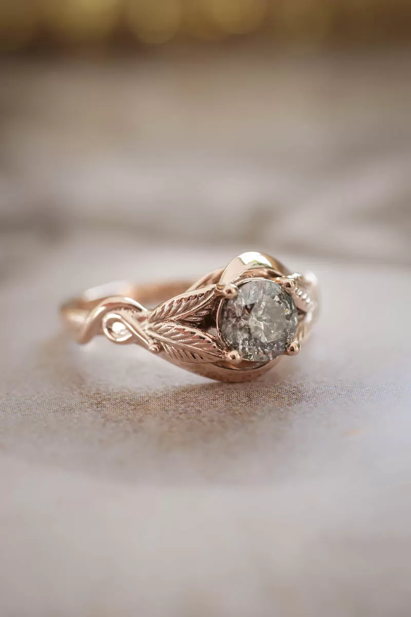 Salt & pepper diamond engagement ring / Azalea