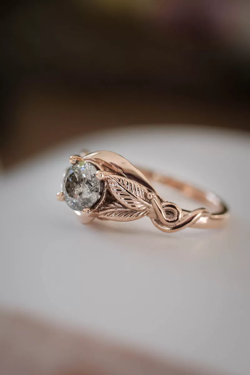 Salt & pepper diamond engagement ring / Azalea