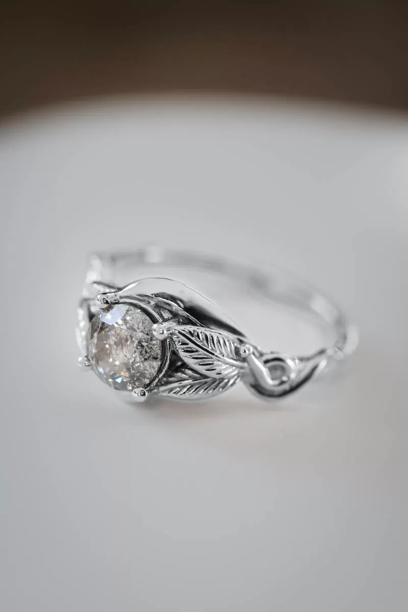 Salt & pepper diamond engagement ring / Azalea