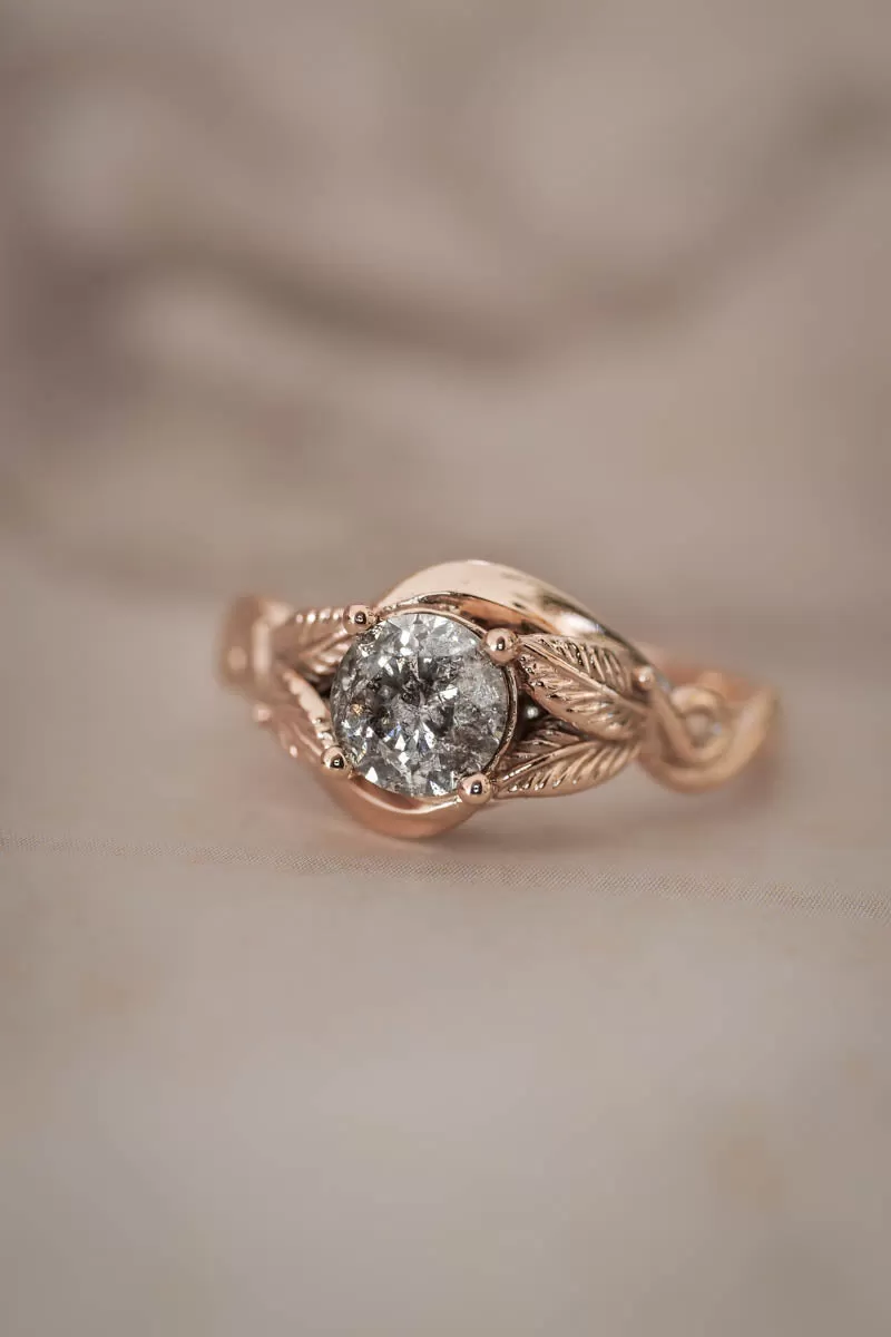 Salt & pepper diamond engagement ring / Azalea