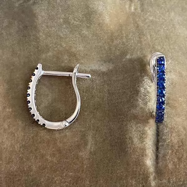 Sapphire Huggie Hoop Earrings