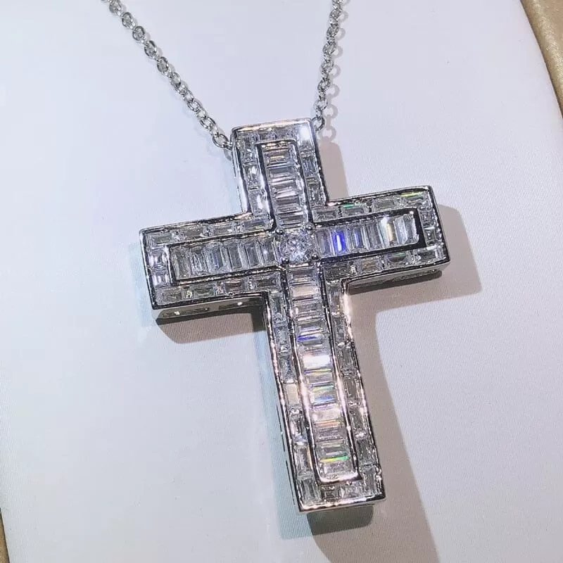 Silver Cross Pendant Necklace