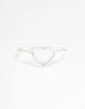 Silver Open Heart Ring