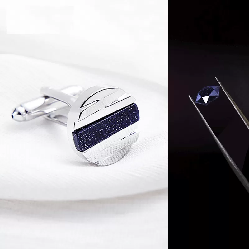 Simple Star Stone Men's French Swank Cufflinks