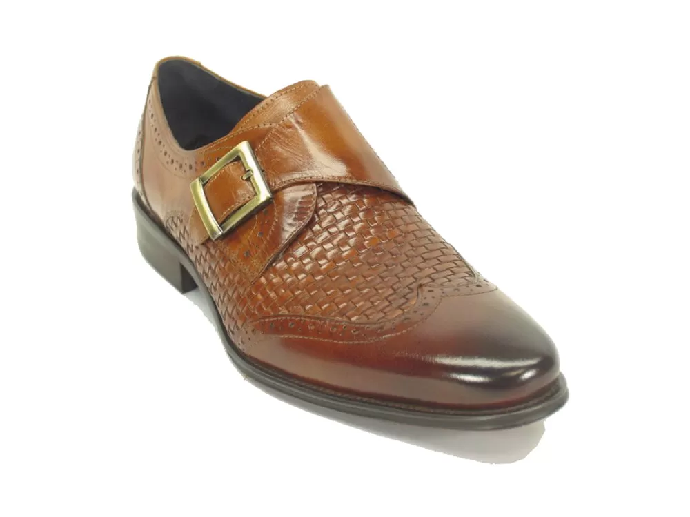 Single Monk Strap Woven Buckle Loafer