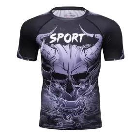 Skull Compression 'Ghost Ship' Elite Short Sleeve Rashguard