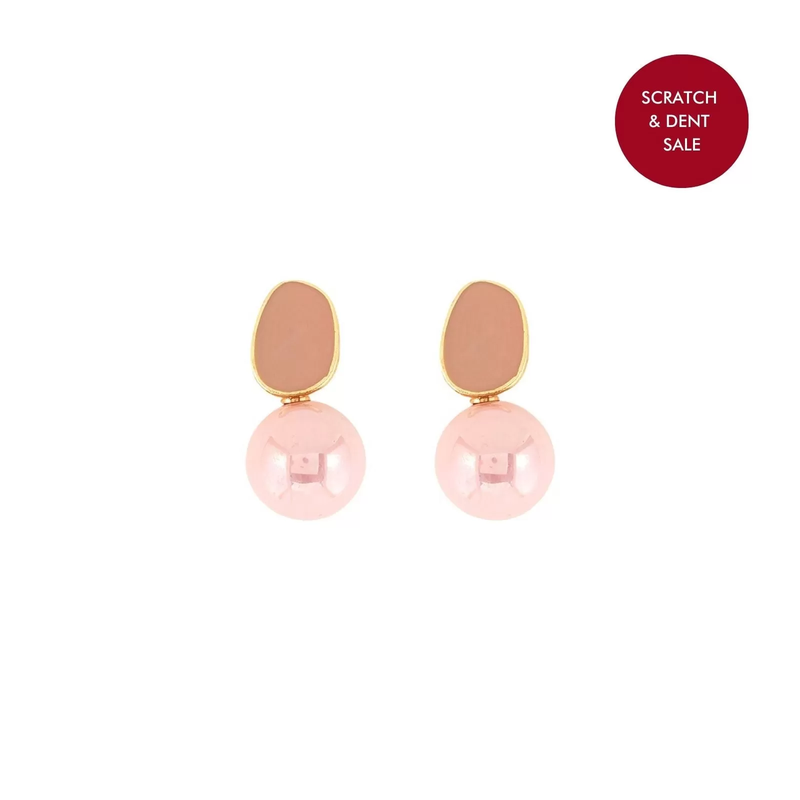 Soleil Rosegold And Pink Pearl Earring - Sample