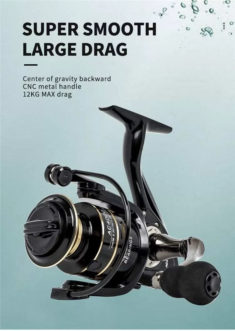 Spinning reels 12KG Max Drag Carrete de pesca 5.2:1 Metal Stainless Steel Fishing Reel Saltwater Reel for Fishing