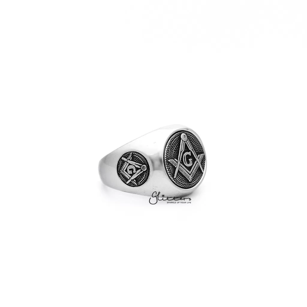 Stainless Steel Masonic Casting Men's Ring