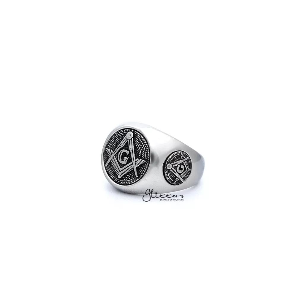 Stainless Steel Masonic Casting Men's Ring