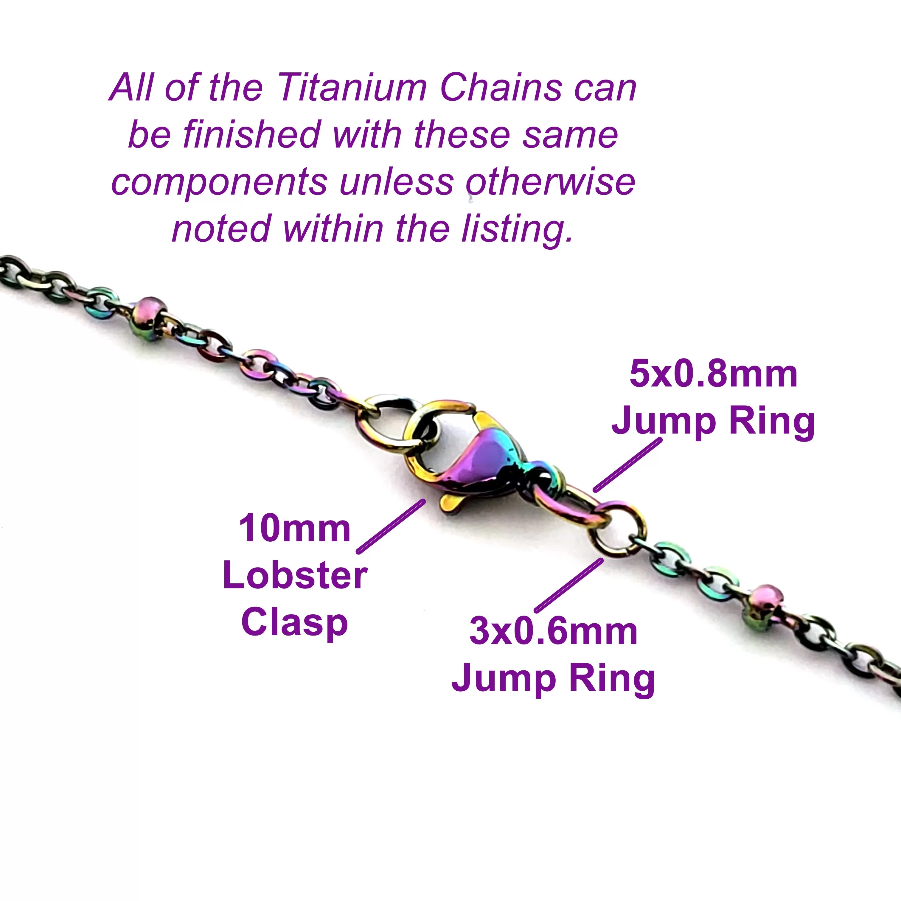 Stainless Steel Station Chain, Titanium Alloy Plated, Soldered Closed 2mm links with 1.5x2.5mm Rondelle Stations, Lot Size 30 Feet spooled, #1953 MC