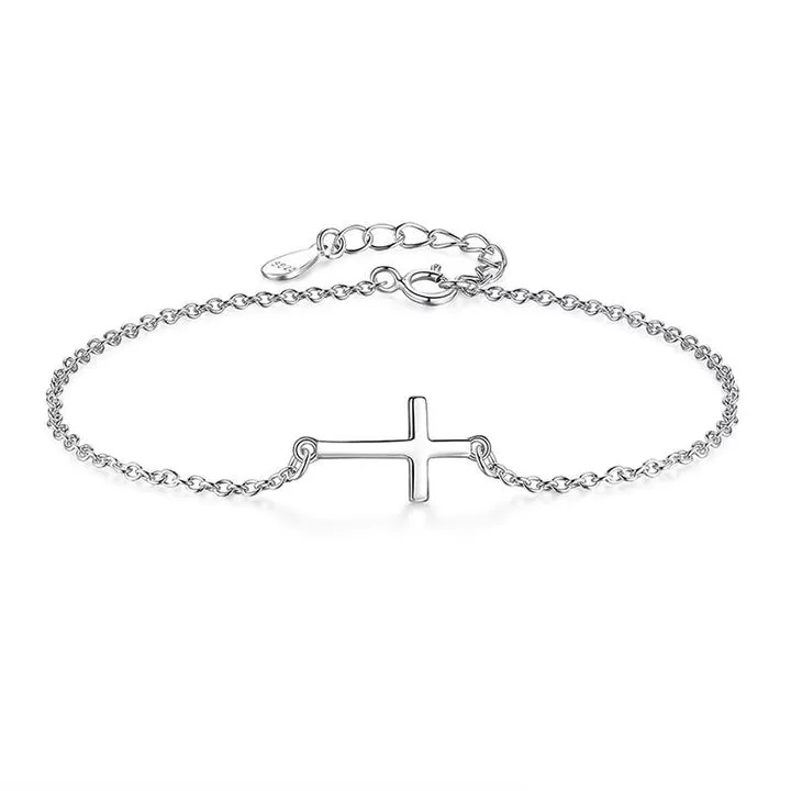 Sterling Silver Cross Bracelet