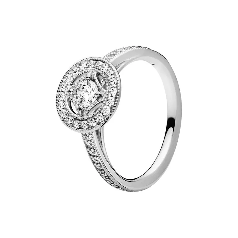 Sterling Silver Sparkling Gem Ring For Women