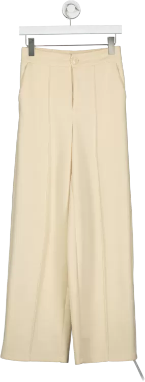 Stradivarius Cream Smart Soft Trousers UK XS