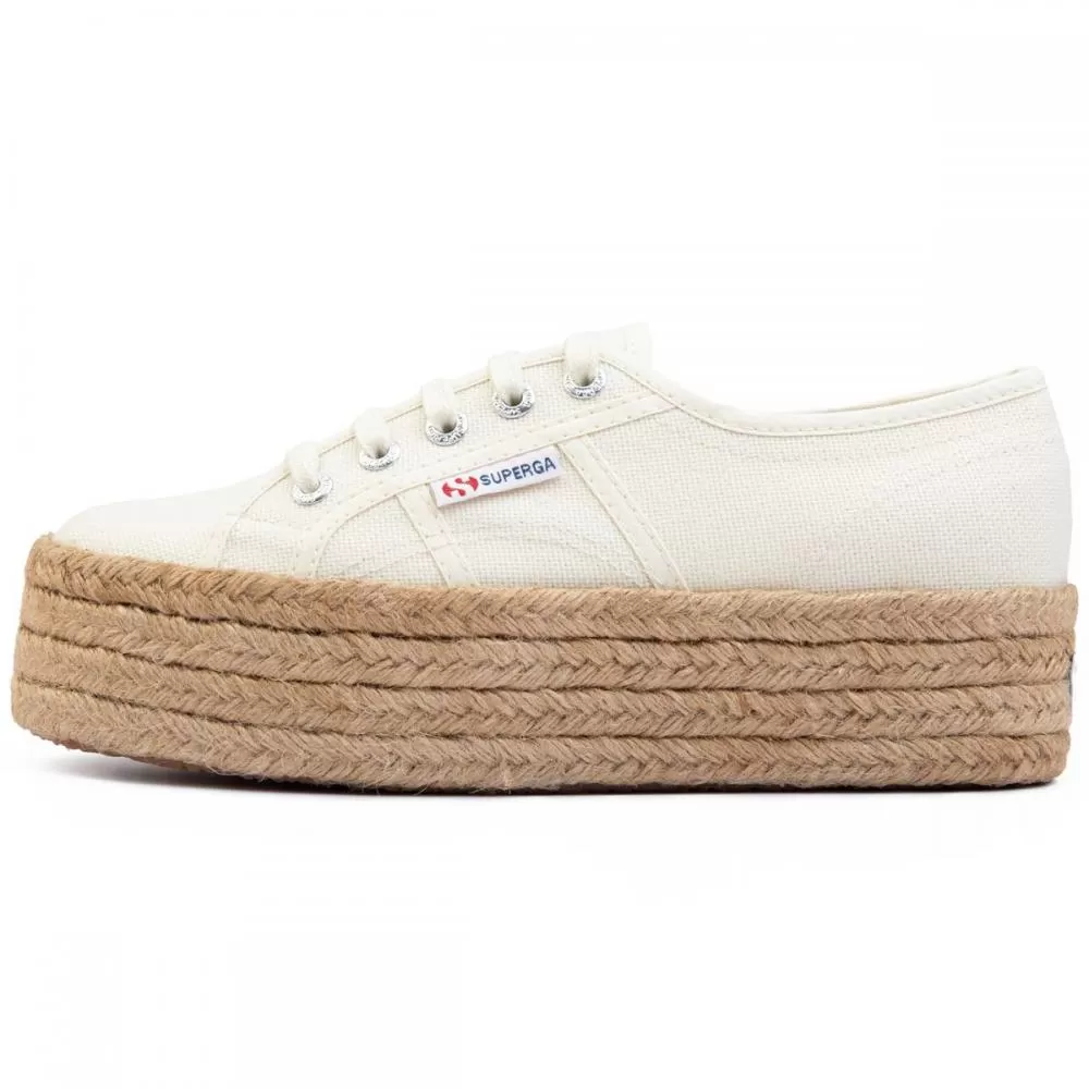 Superga women's sneakers with rope wedge 2790 COTROPE W S0099Z0 901 white