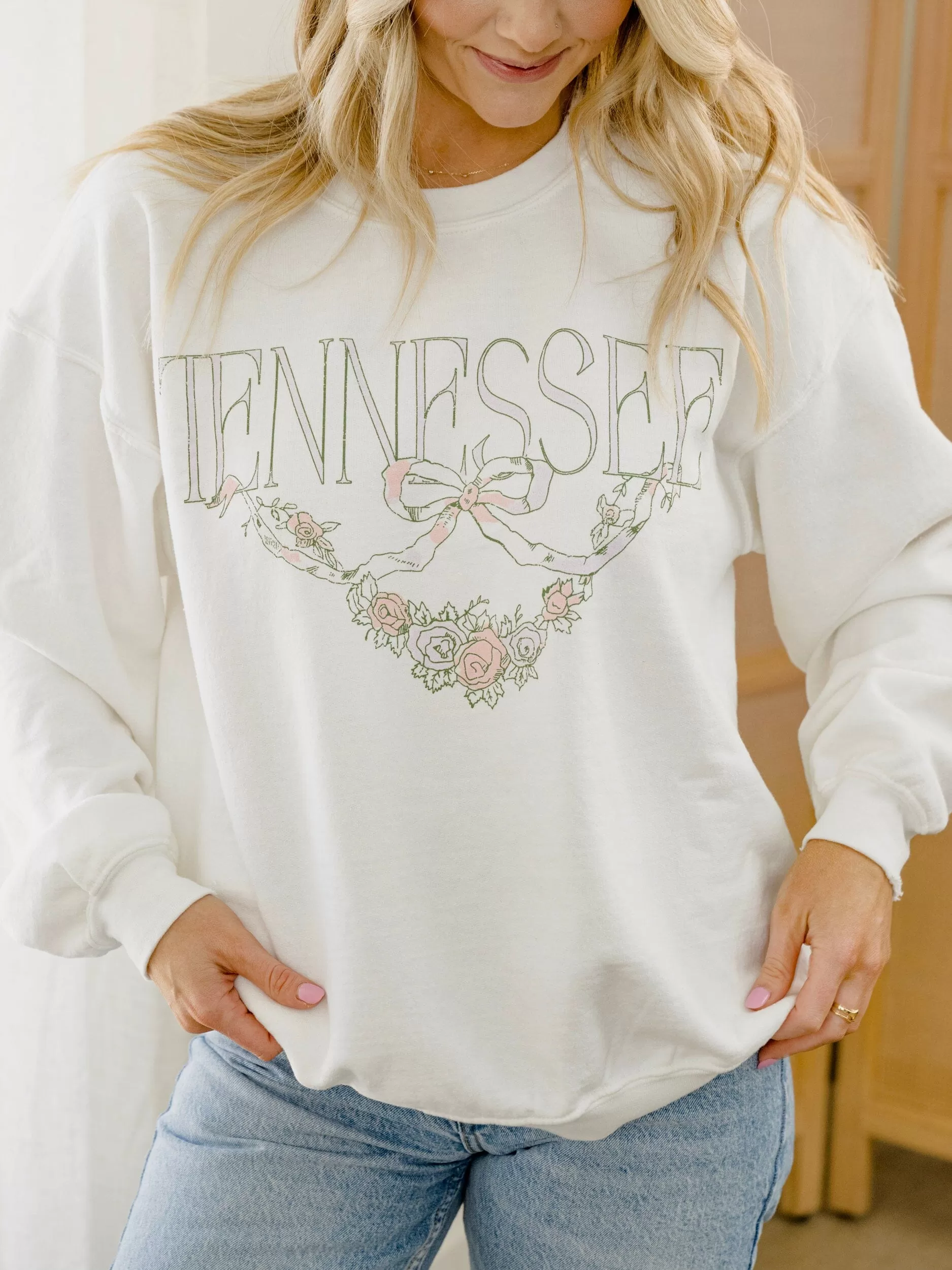 Tennessee Swag White Thrifted Sweatshirt