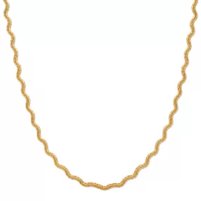 Textured Wave Chain Necklace