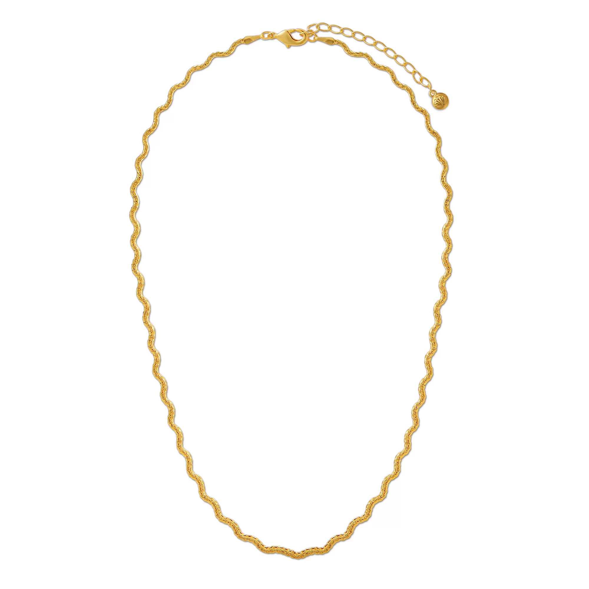 Textured Wave Chain Necklace