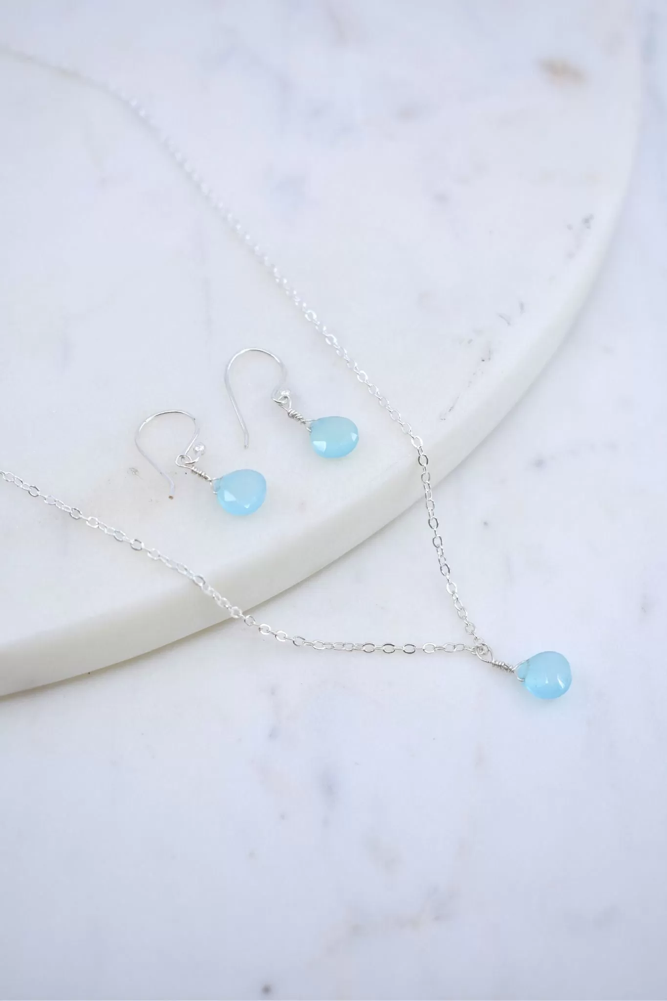 The Bailey Set in Chalcedony and Sterling Silver