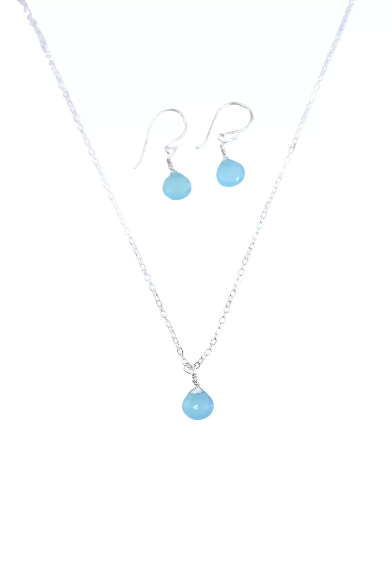 The Bailey Set in Chalcedony and Sterling Silver