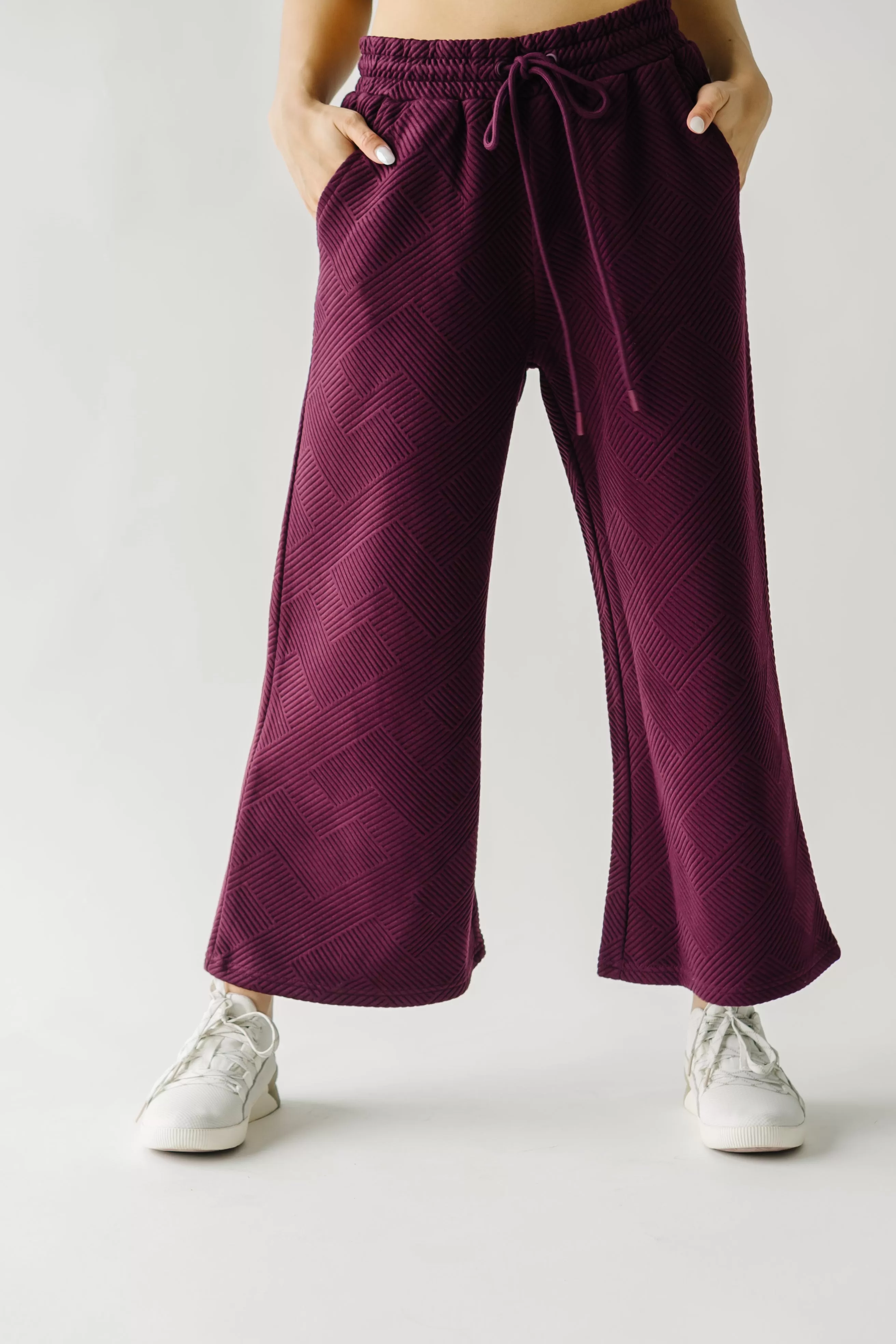 The Ronnie Textured Wide Leg Pant in Plum