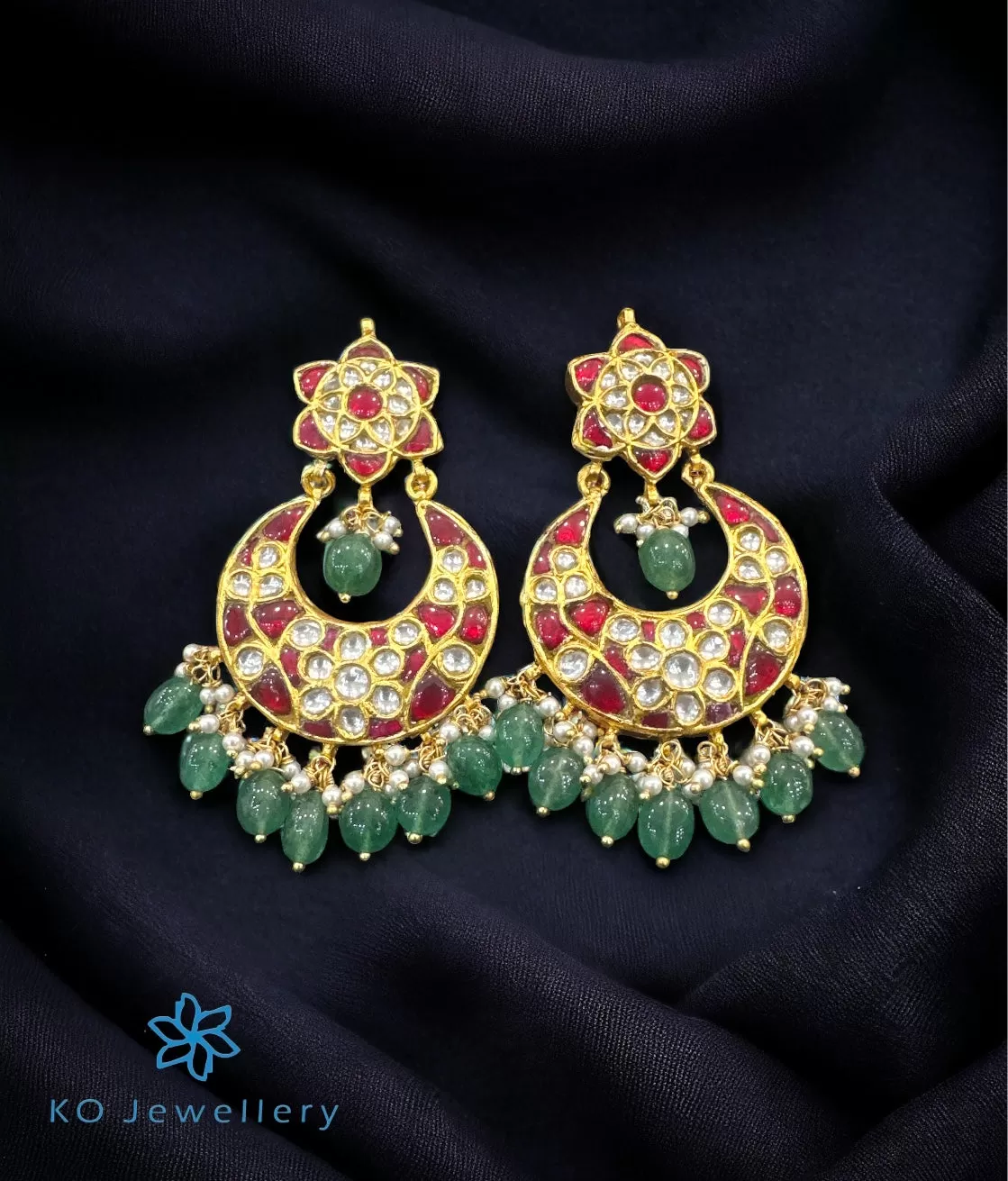 The Silver Kundan Earrings