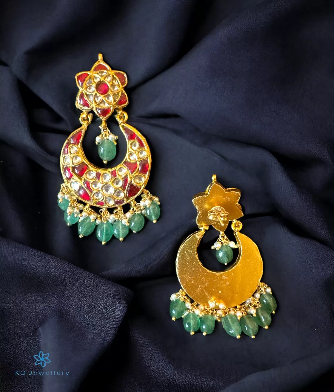 The Silver Kundan Earrings