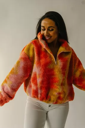 The Tilden Satin Detail Pullover in Orange   Pink Multi