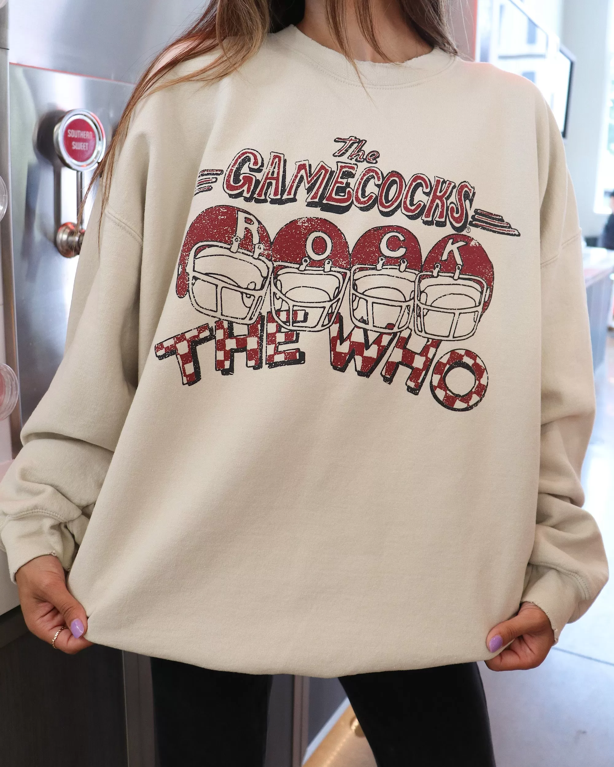 The Who Gamecocks Rock Sand Thrifted Sweatshirt