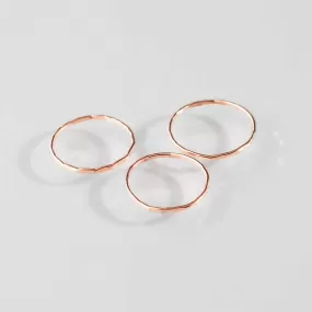 Thin Rose Gold Stacking Rings