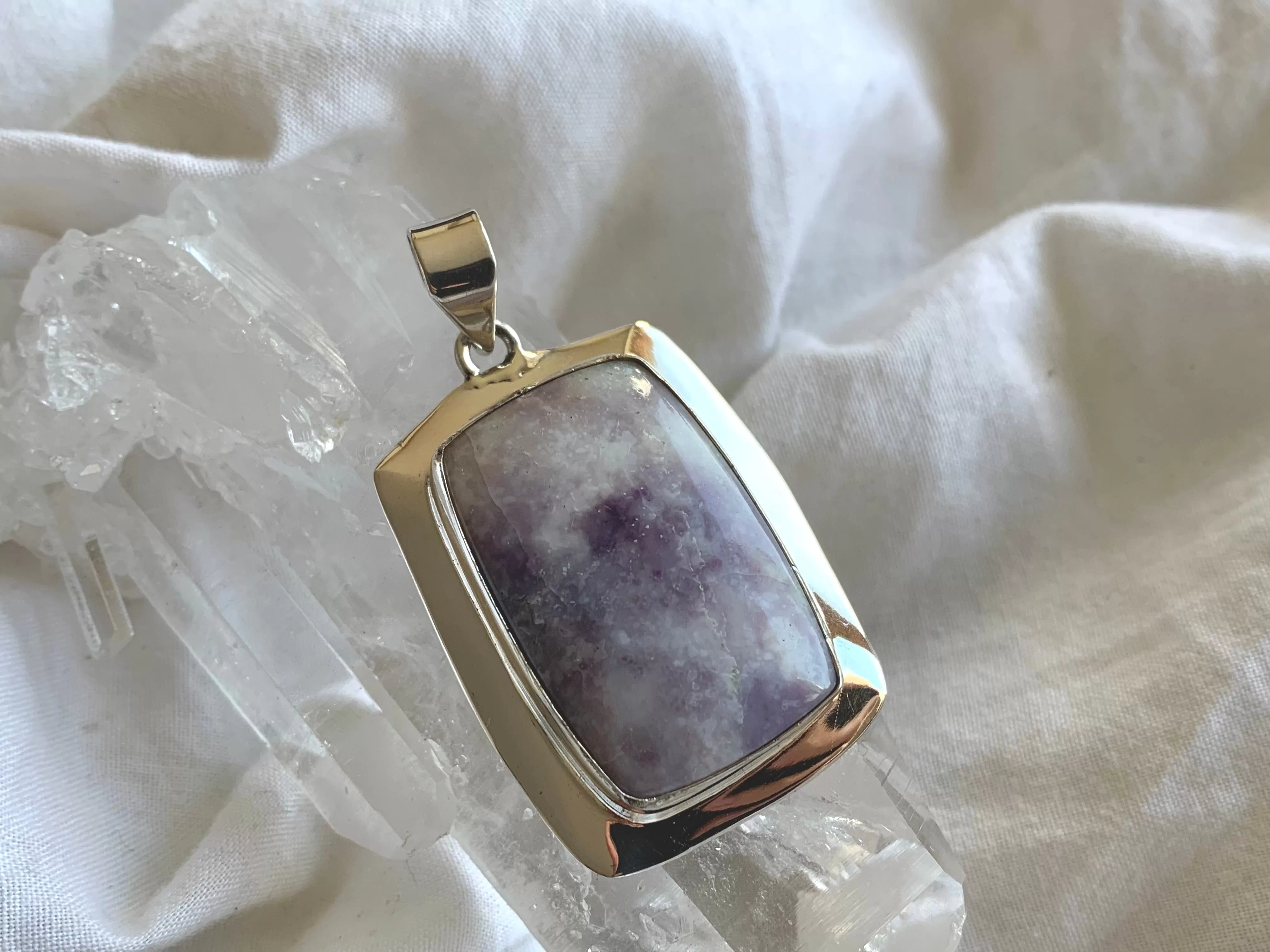 Tiffany Stone Medea Pendant - Long Rectangle